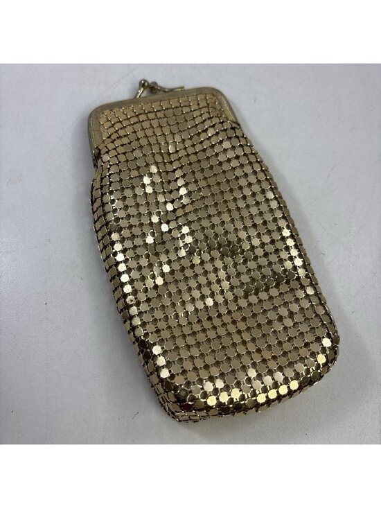 Accessories - Long Gold Mesh Sequin Cigarette Case Pouch Glam Hollywood Regency